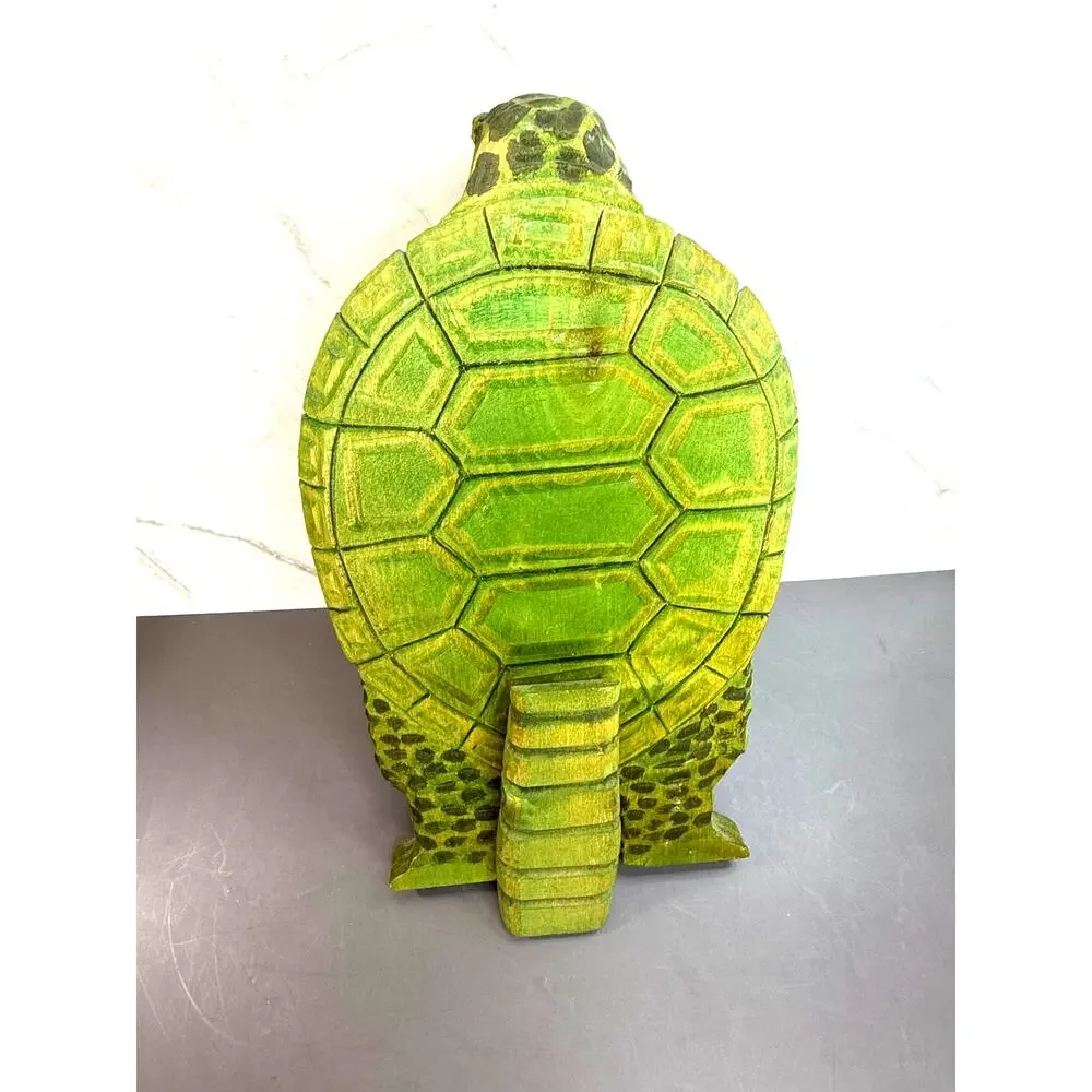 Hand-Carved Wooden Sea Turtle Display Stand Frame Holder Recipe Stand Easel